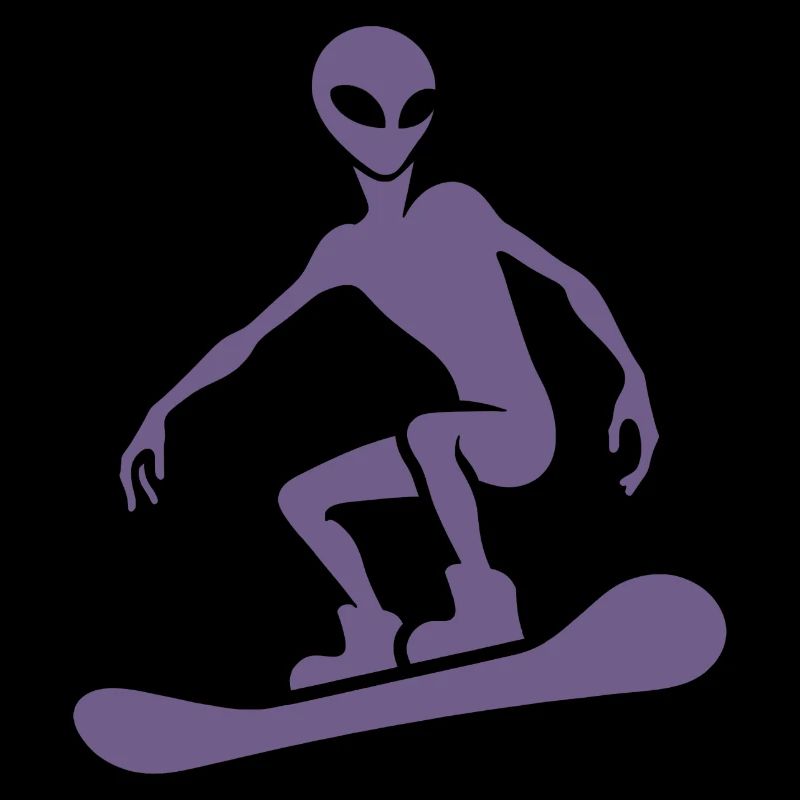 Minimalist Design: Alien Snowboarder