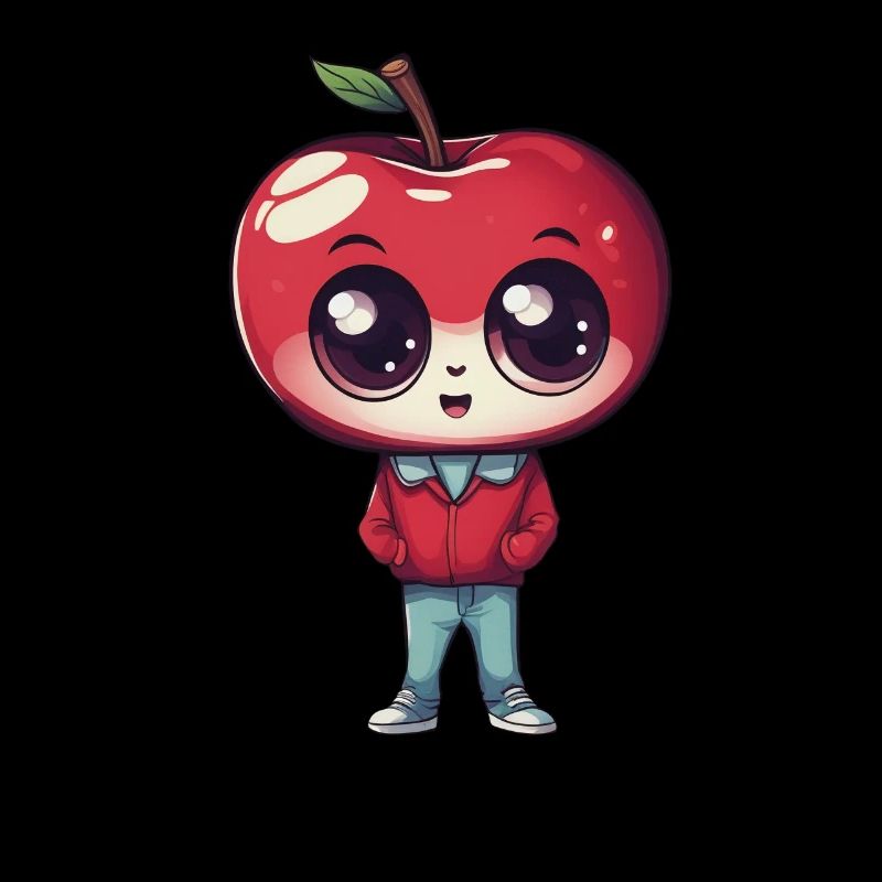 Cute kawaii apple for fruit lovers