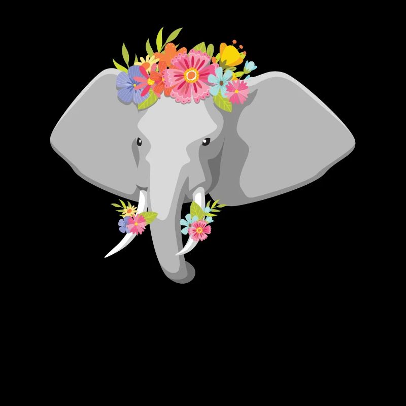 Elefantenkopf Blumen Kinder Elefant