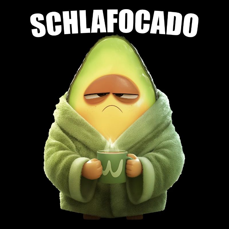 Avocado Schlafocado Kaffee Morgenmuffel Geschenk