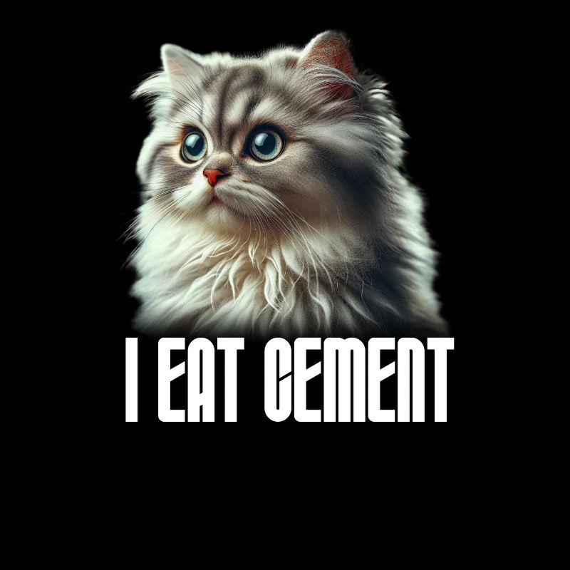 Je mange des mèmes de chat de ciment drôle, je mange du ciment