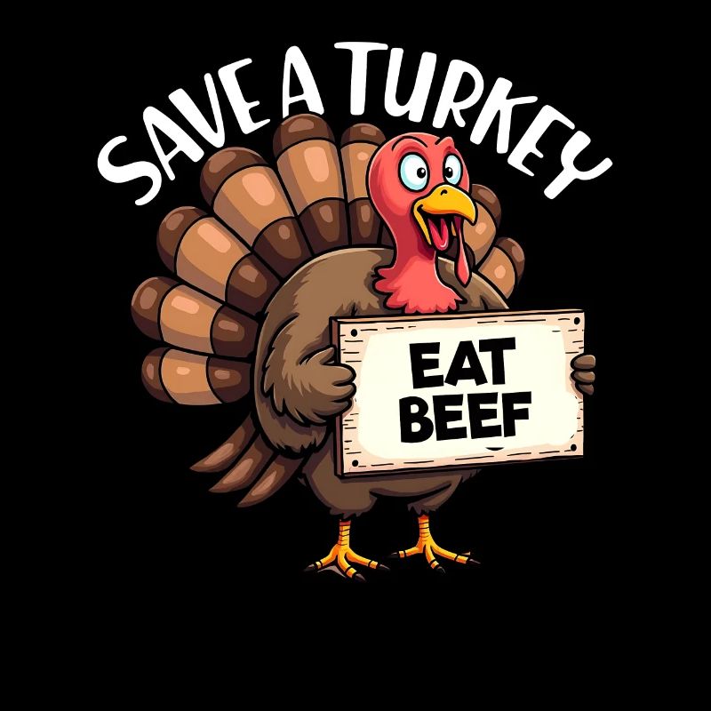 Save a Turkey Eat Beef Fun Thanksgi