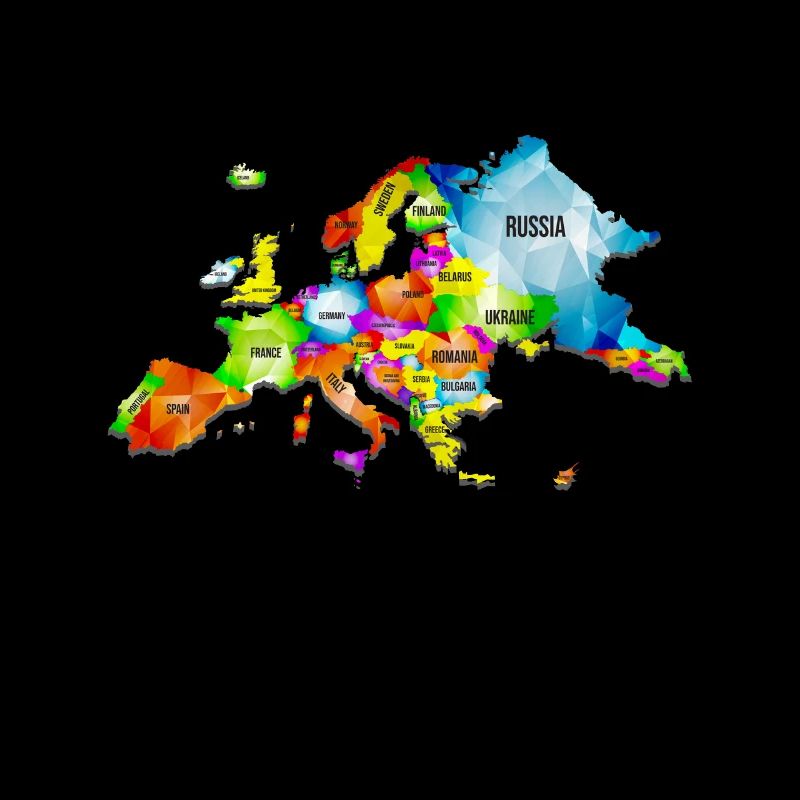 Carte colorée de l’Europe