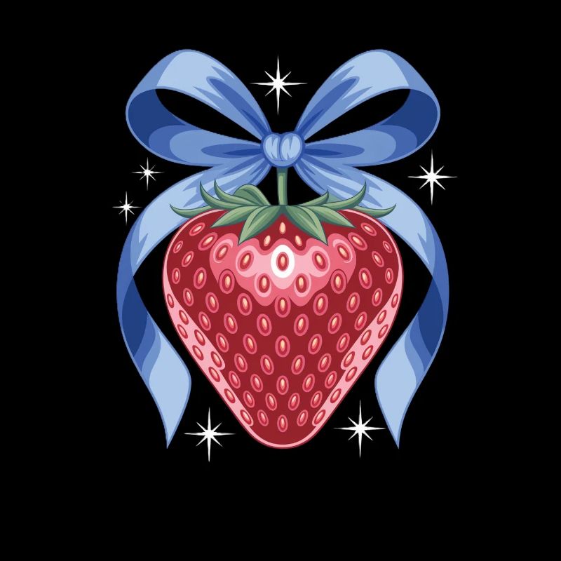 Fraise avec ruban bleu