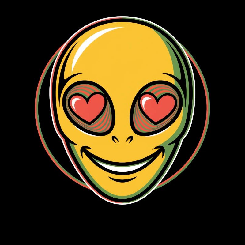 Psychedelisches Alien Gesicht Raver