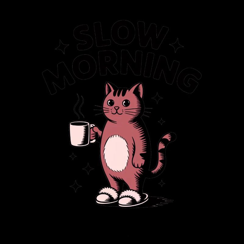Café lent du matin chat