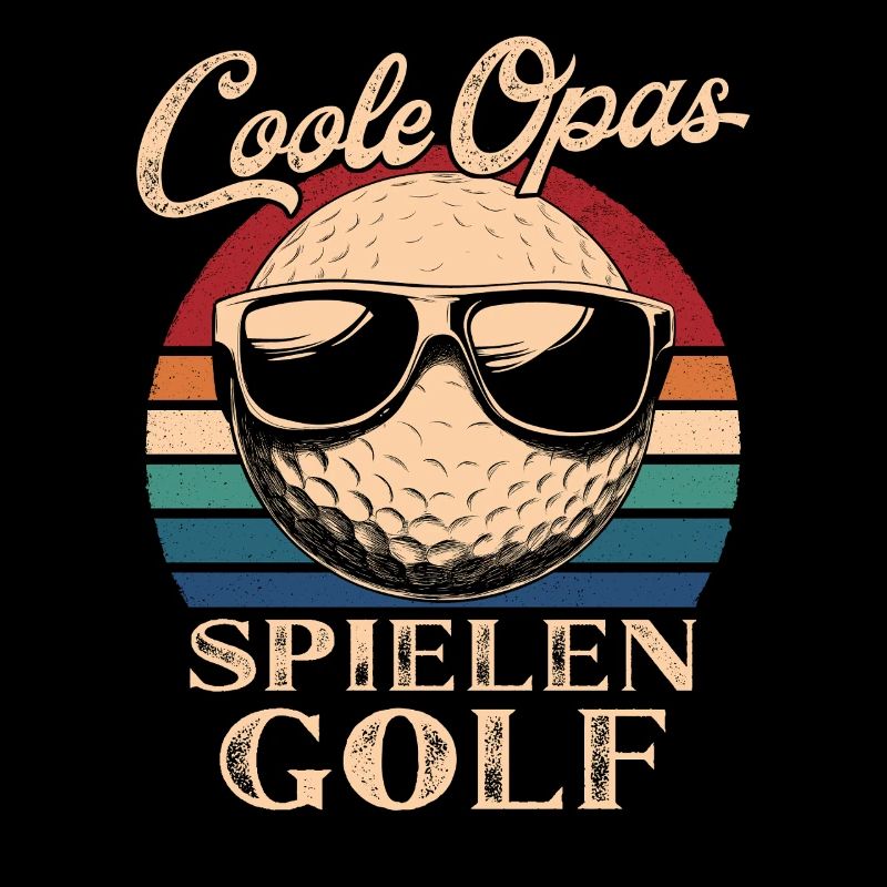 Cool Grandpas Playing Golf Retro Grandfather