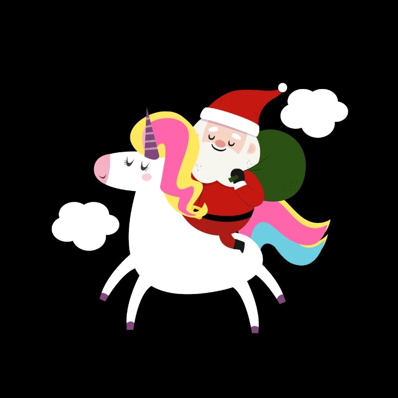 Weihnachtsmann Einhorn Süß Winter Geschenkidee