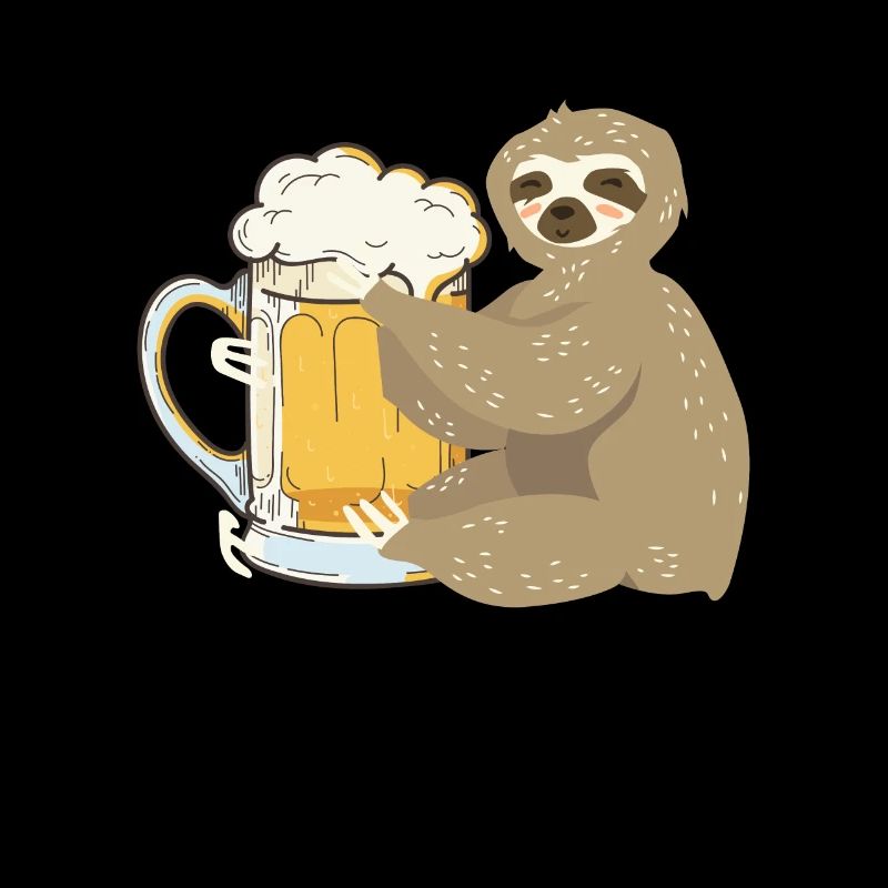 Faultier umarmt Bierkrug - Chill - Witzig - Party