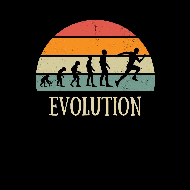 evolution running vintage humor jogger jogging