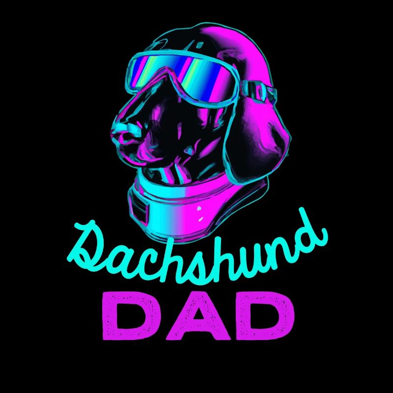 Dachshund Dad Synthwave Dog Papa Gift Viennese