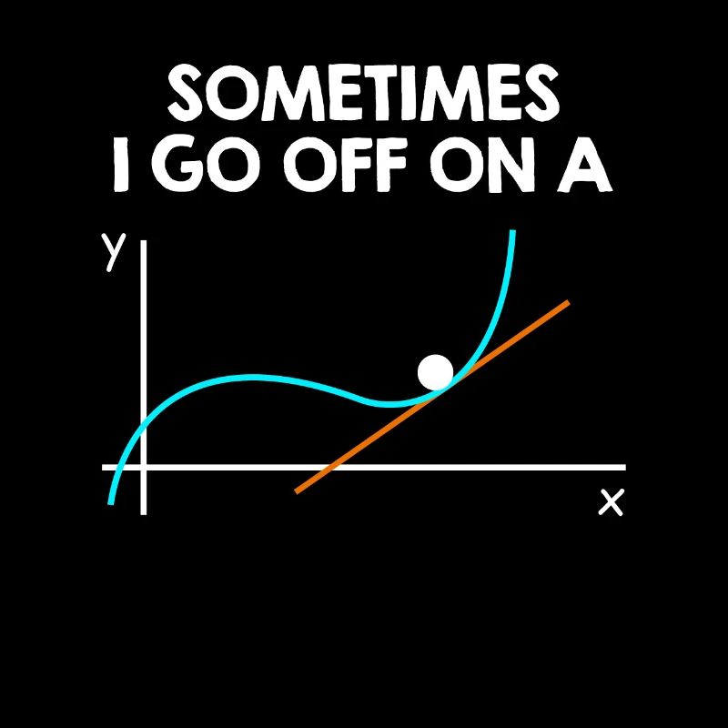 Sometimes i go off on a tangent Mathe Spruch