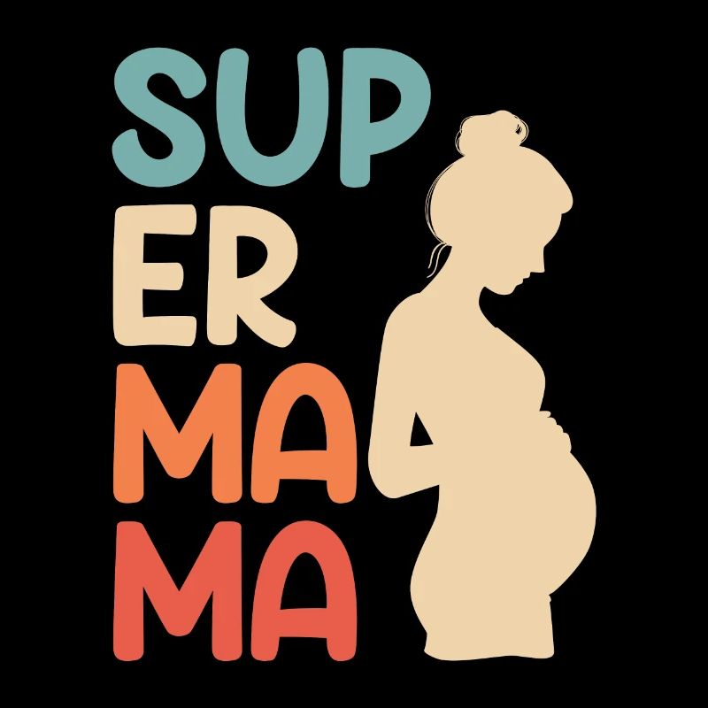 Super Mama schwanger Beste Mutter Kind