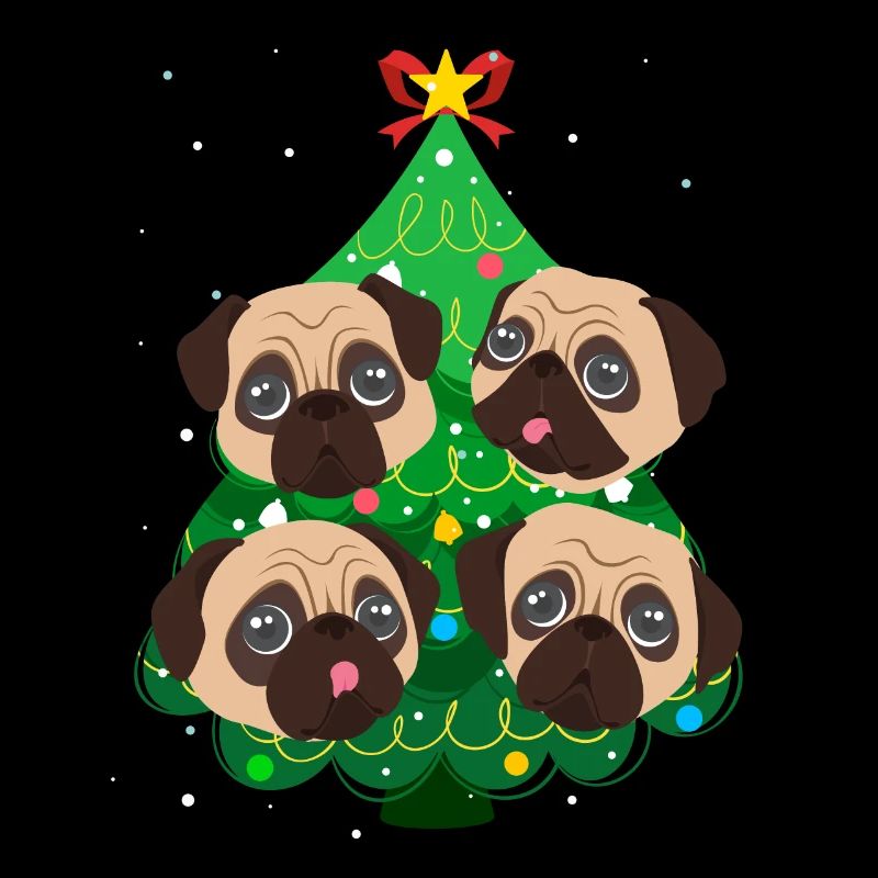 Pug Christmas Pug Dog Christmas Tree