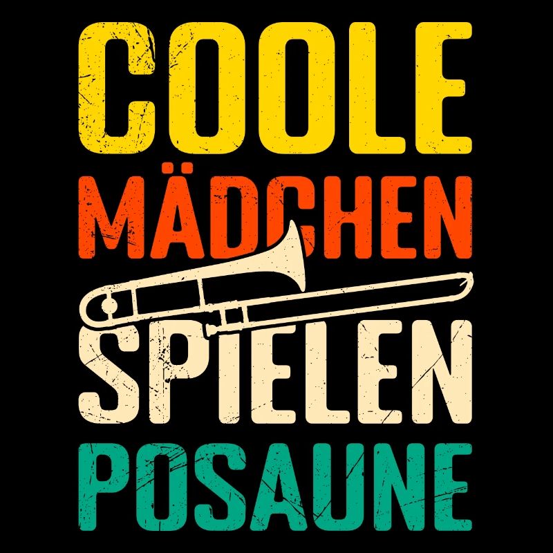 Musikerin Coole Mädchen spielen Posaune