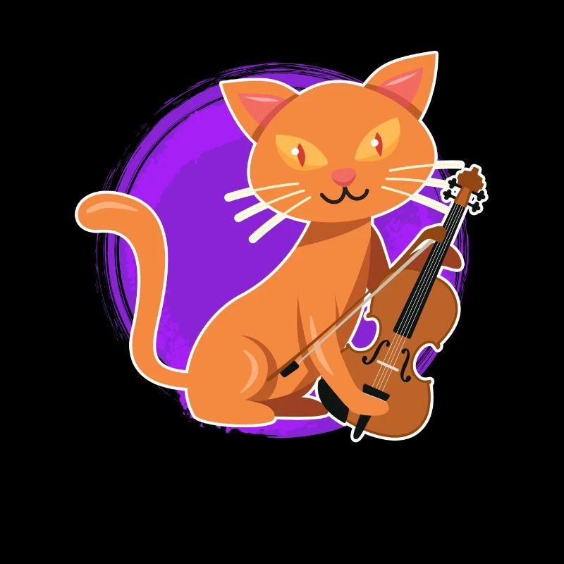 Musicien avec chat je joue du violon