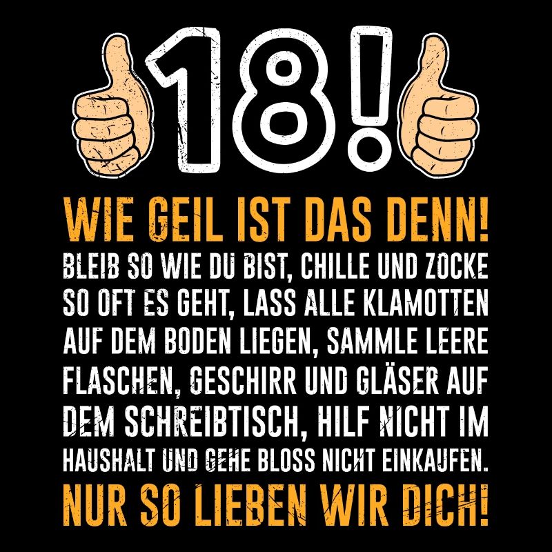 18 Jahre Junge 18. Geburtstag