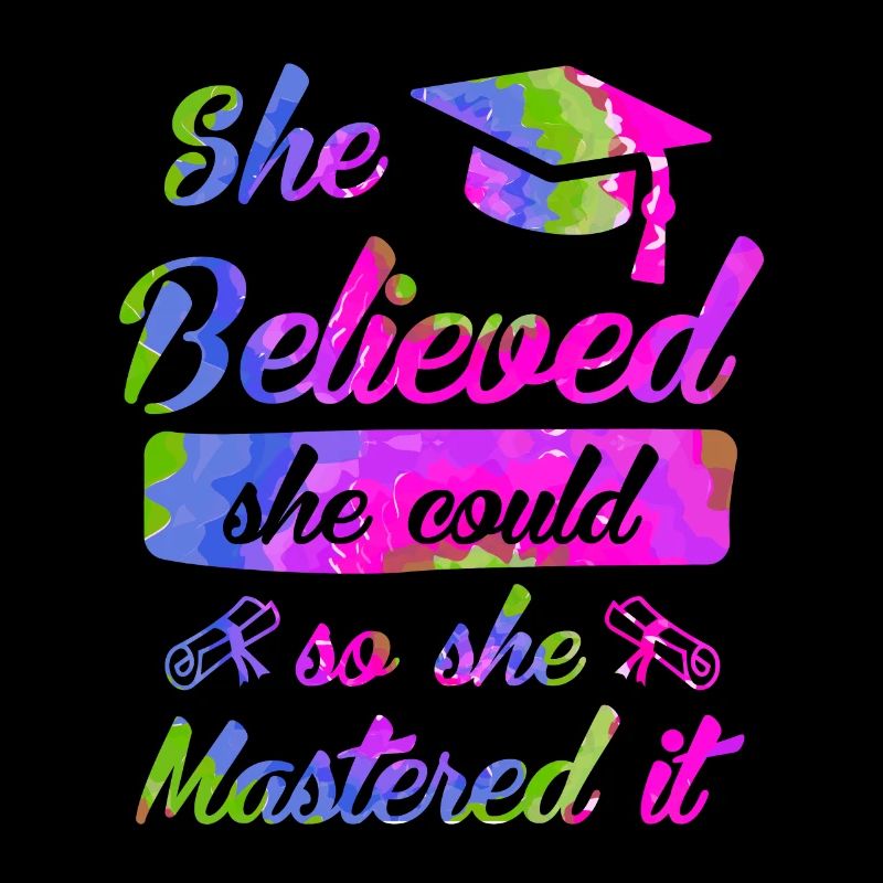 Sie hat es gemeistert Master Abschluss