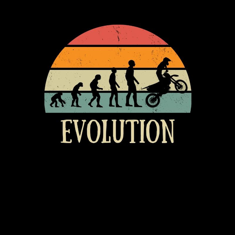 Evolution Motocross Vintage Mann Humor Biker