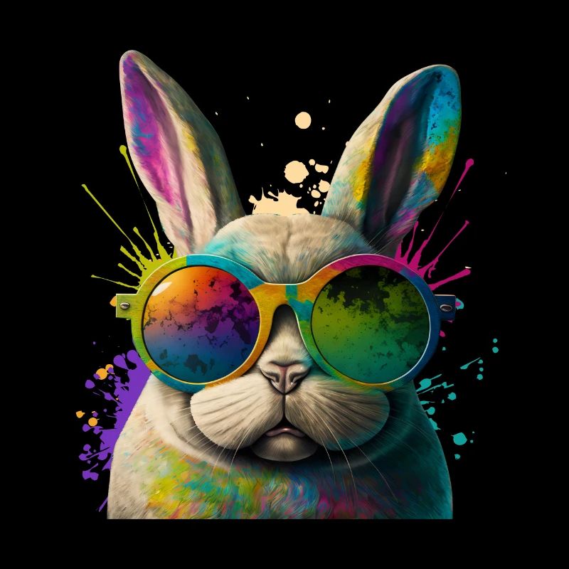 Hasengesicht Cooler Osterhase mit Brille