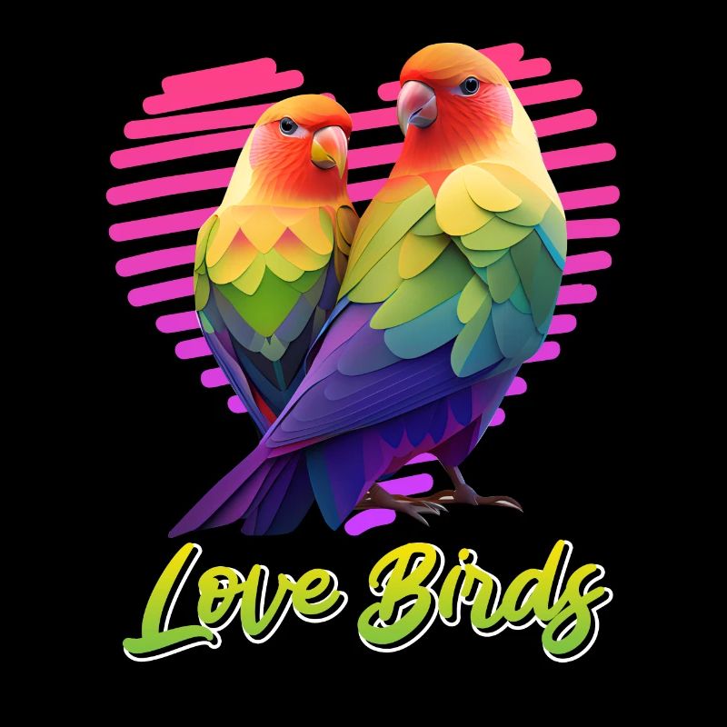 Inséparables Perroquets Amis Oiseaux Amis Oiseaux