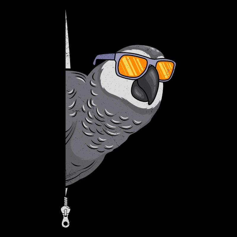 Graupapagei cool mit Sonnenbrille African Grey