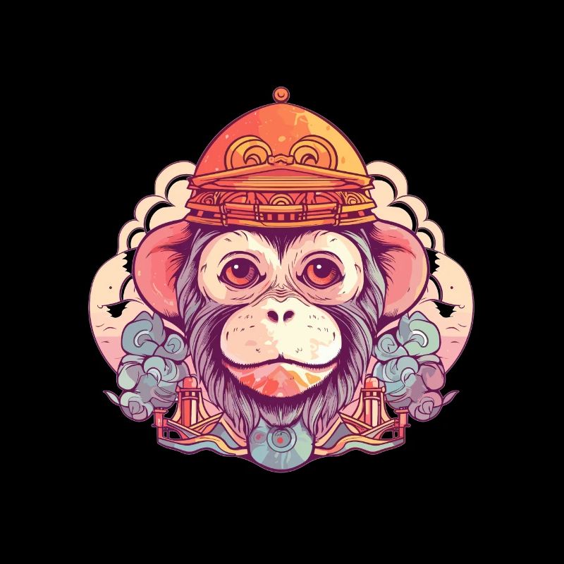 Cute Anime Style Macaque Kawaii