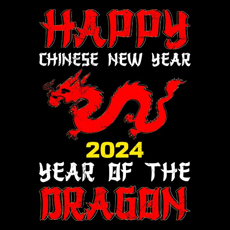 Réveillon du Nouvel An Joyeuse Année Chinoise du Dragon