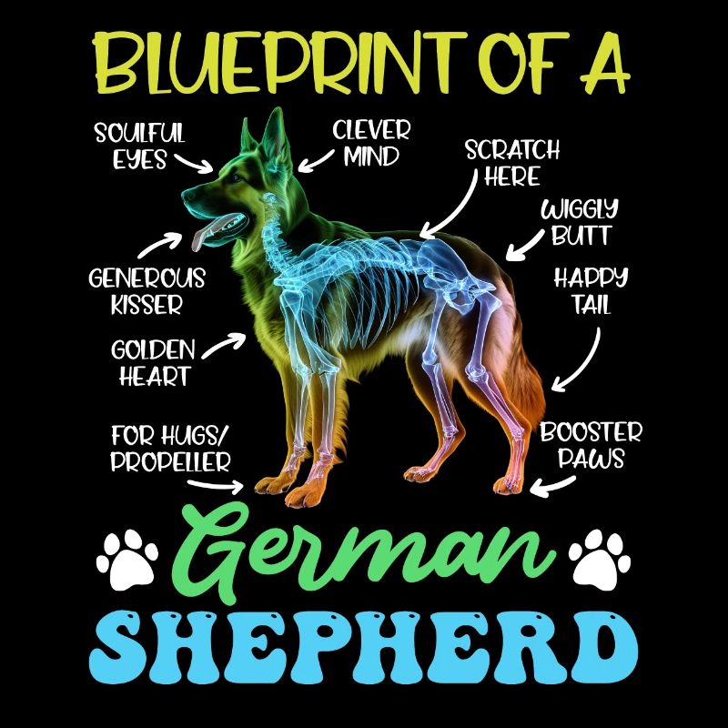 German Shepherd BLUEPRINT OF A GERMAN SHEPHERD Funny