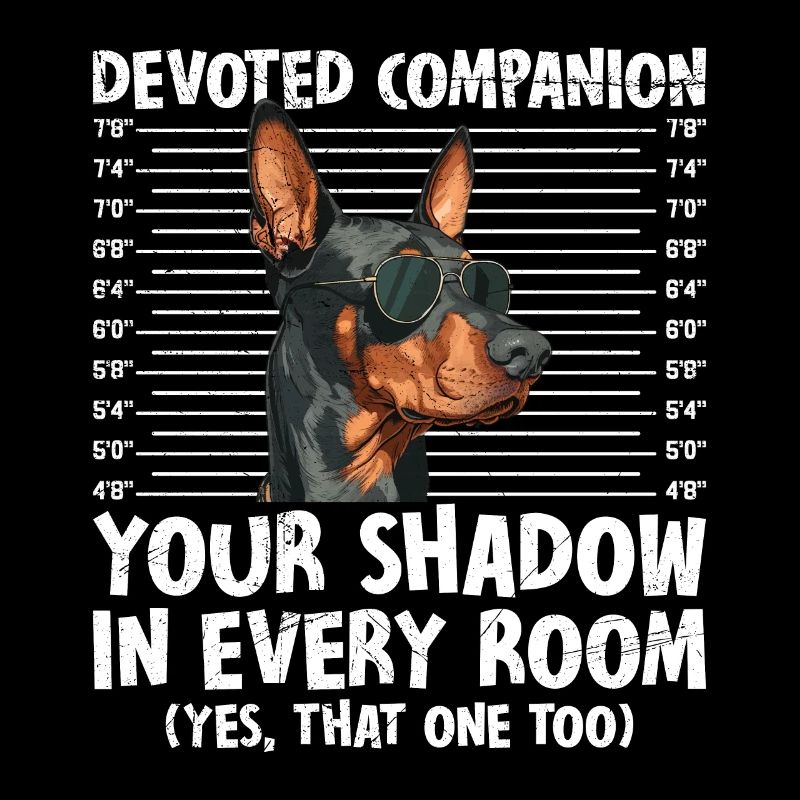 Doberman DEVOTED COMPANION YOUR SHADOW Funny