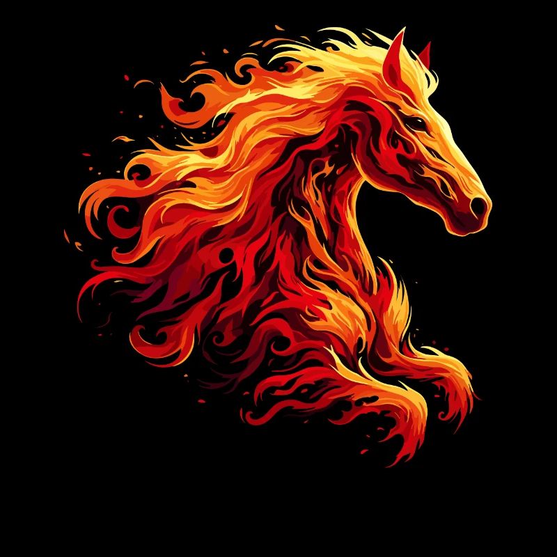 Cheval de feu à cheval animal