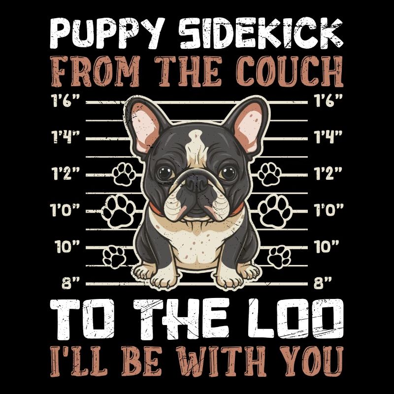Frenchi Puppy Sidekick from the Couch Funny
