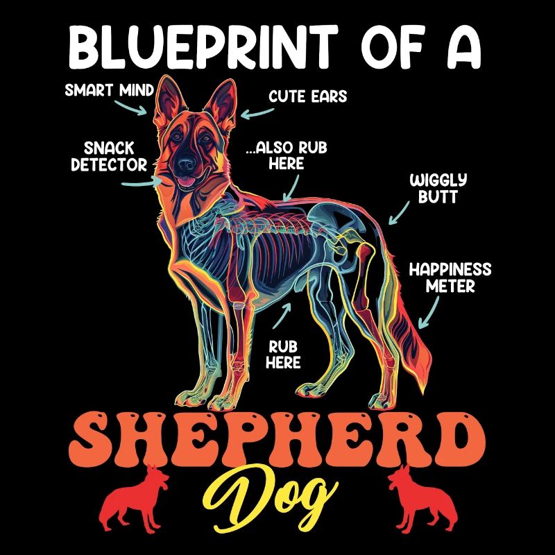 German Shepherd BLUEPRINT OF A GERMAN SHEPHERD Funny