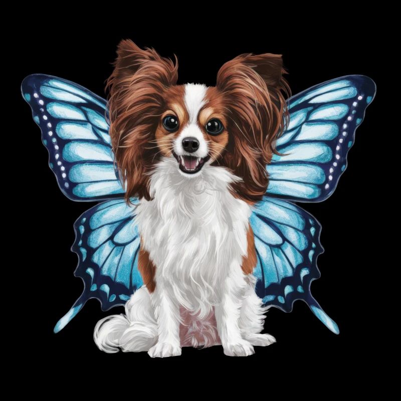 Dessin animé Papillon chien avec des ailes de papillon