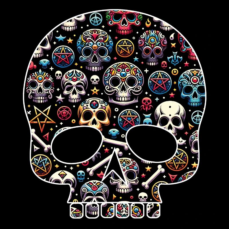 Colorful decorative skull pattern