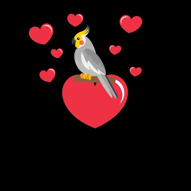 Perruche nymphe avec coeur