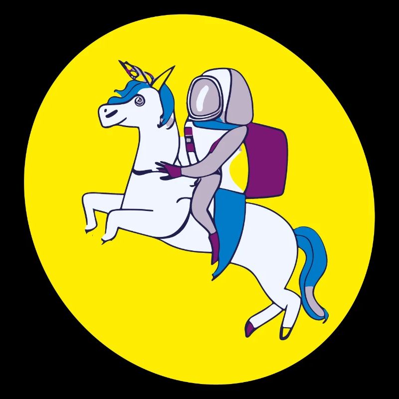Astronaut rides a unicorn
