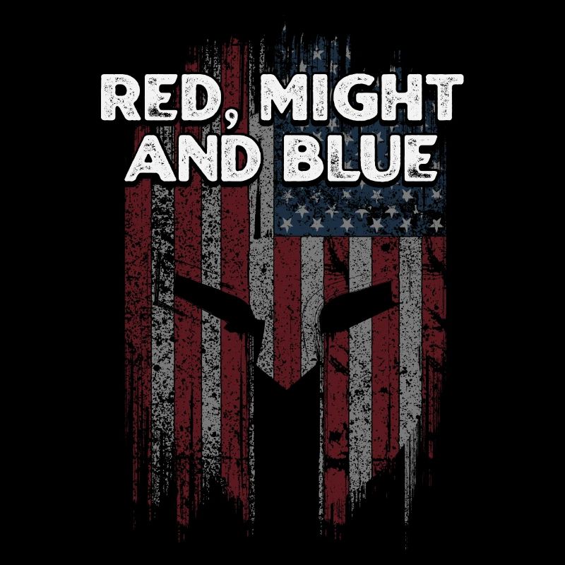 Puissance rouge et drapeau bleu américain Drapeau militaire américain