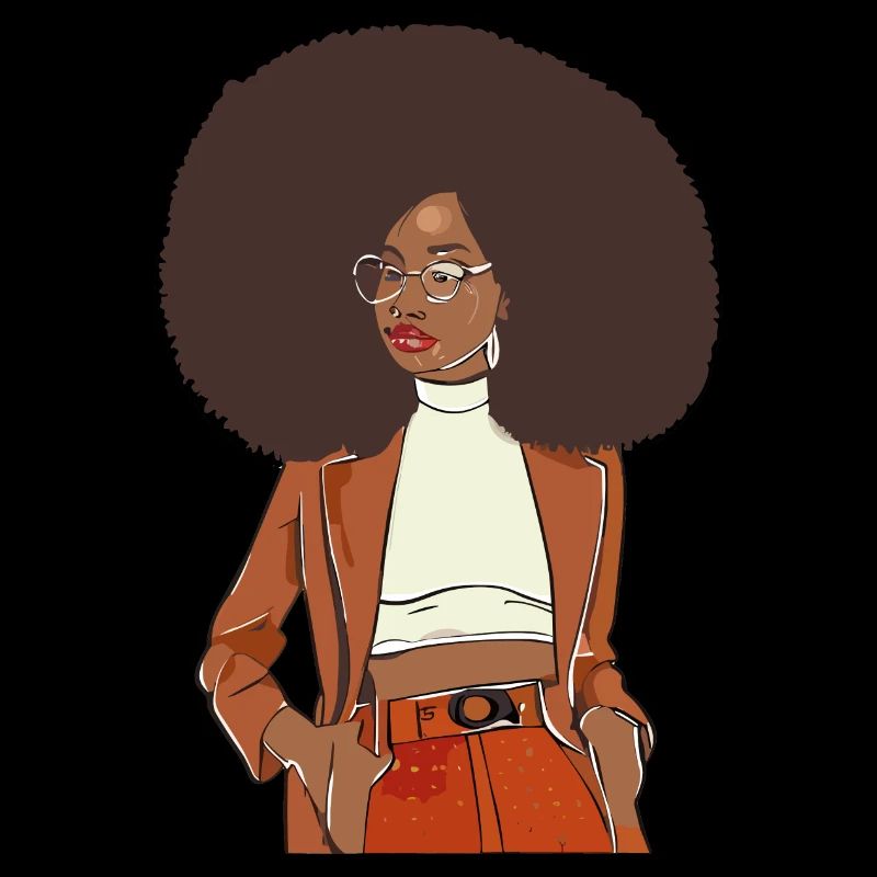Afro chic with orange blazer