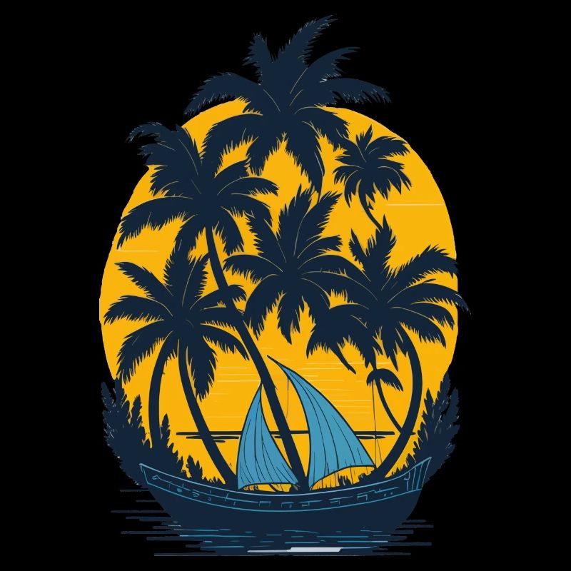 Sonnenuntergang am Palmenboot