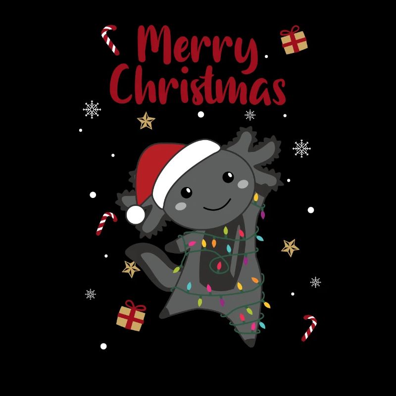 Axolotl Joyeux Noël Animaux D’hiver Axolotl