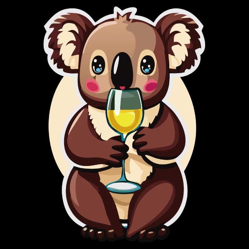 Niedlicher Koala mit Weinglas