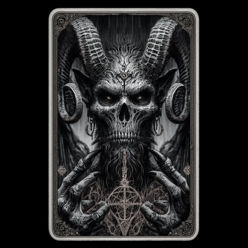 Dämon mit Hörnern und Pentagramm