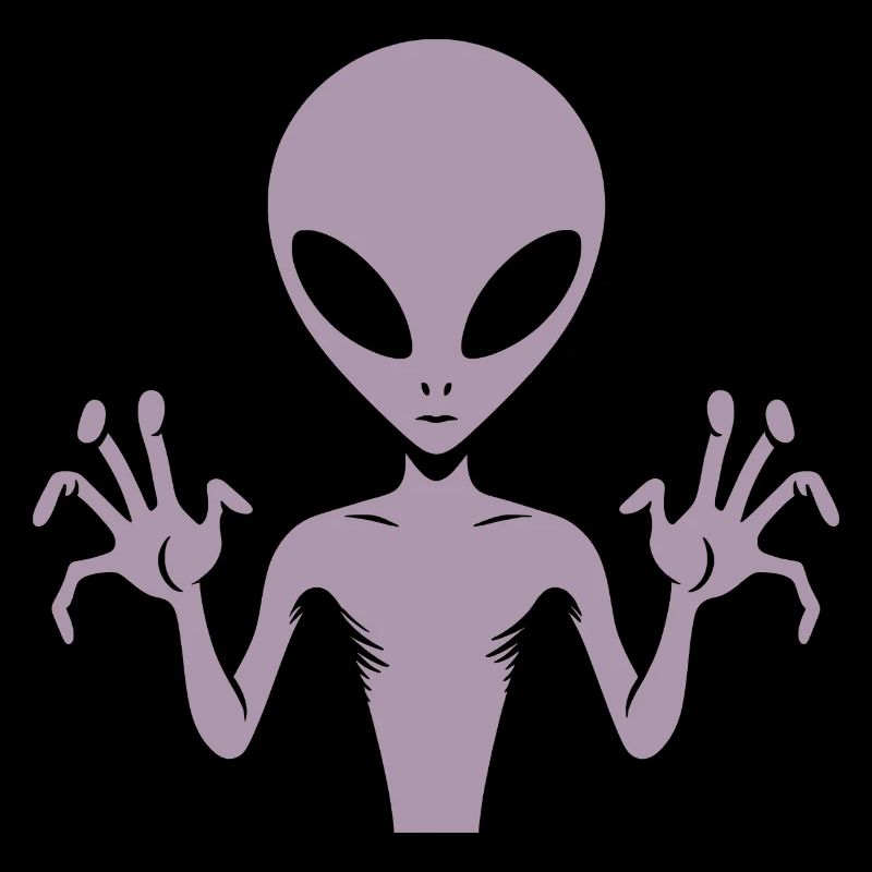 Alien-Außerirdischer-Körper-Silhouette mit Händen
