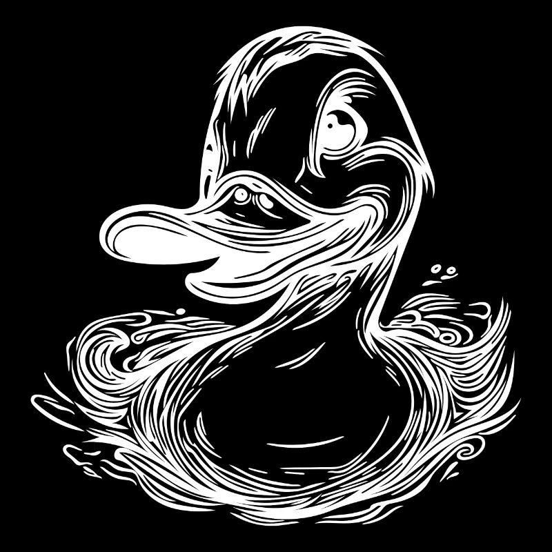 Swimming duck with a large beak