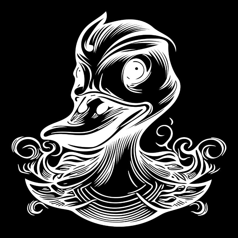 Funny duck with a big beak