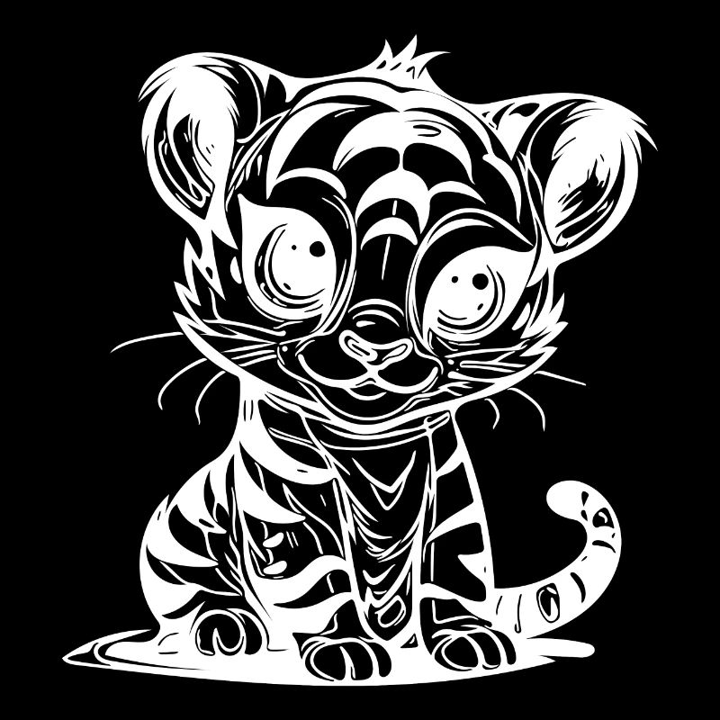 Cute little kids tiger with striped pattern