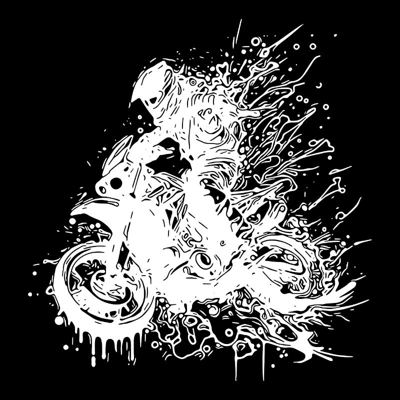 Motorcycle Motocross Biker Splash Style Racing