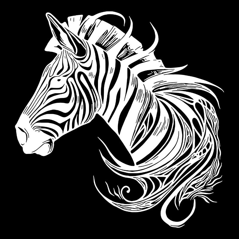 Wild Zebra Tattoo Style Lignes