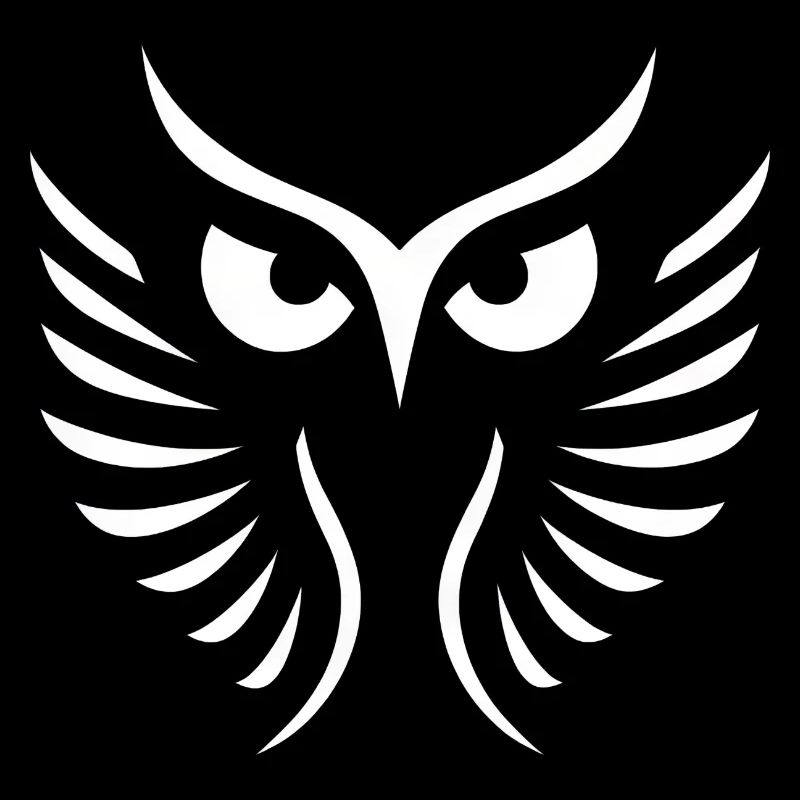 Moderne Eule: Abstrakte, Minimalistische Kunst